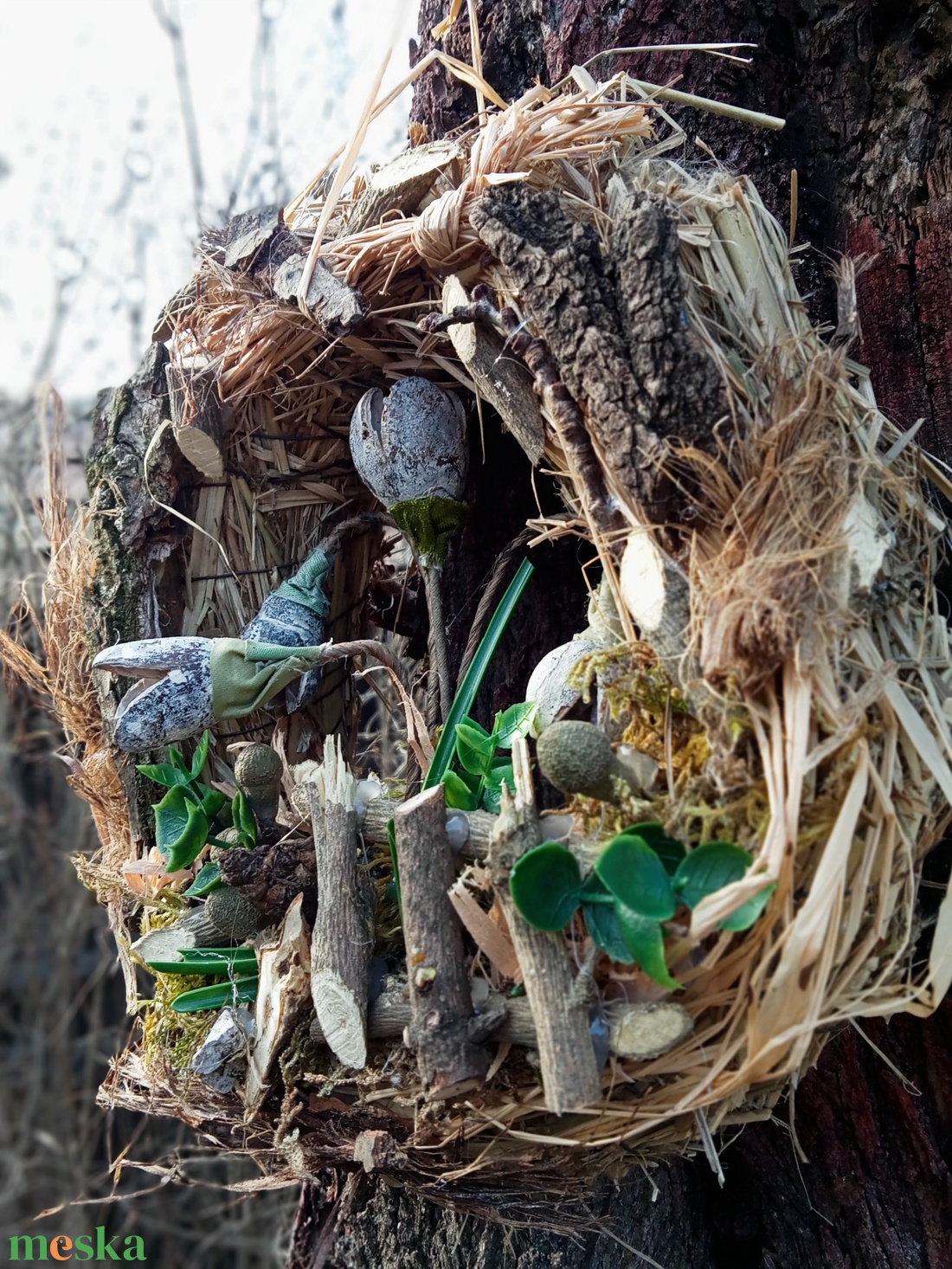 Hóvirágom,virágom: természetes, ajtódísz,koszorú,kopogtató - otthon & életmód - dekoráció - ajtó- és ablak dekoráció - ajtódísz & kopogtató - Meska.hu