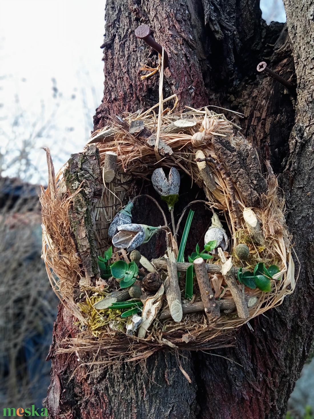 Hóvirágom,virágom: természetes, ajtódísz,koszorú,kopogtató - otthon & életmód - dekoráció - ajtó- és ablak dekoráció - ajtódísz & kopogtató - Meska.hu