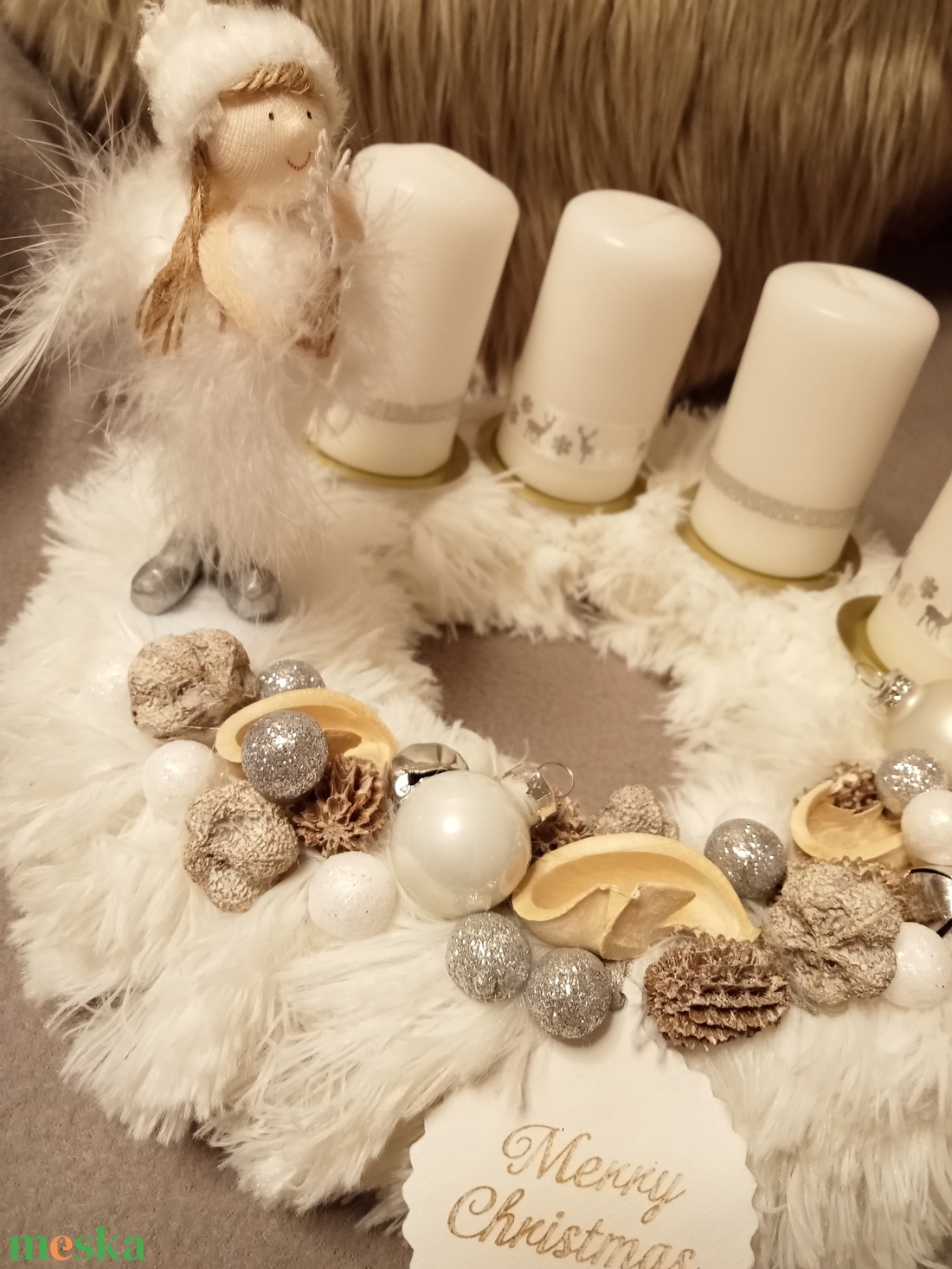 Téli fehér adventi asztaldisz - otthon & életmód - dekoráció - ajtó- és ablak dekoráció - ablakdísz - Meska.hu Téli fehér adventi asztaldisz - otthon & életmód - dekoráció - ajtó- és ablak dekoráció - ablakdísz - Meska.hu