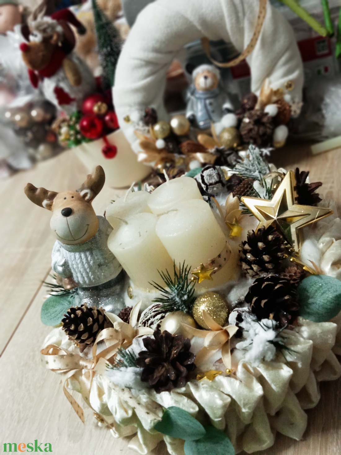 Ünnepi hangulat:Silver-gold szett,Karácsonyi ,adventi box,téli ajtódísz,asztaldísz  - karácsony - adventi díszek - adventi asztaldísz - Meska.hu