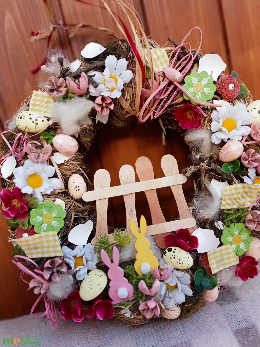 SZINESTavasz-húsvéti ajtódísz,kopogtató,koszorú(nagy méret) - otthon & életmód - dekoráció - ajtó- és ablak dekoráció - ajtódísz & kopogtató - Meska.hu