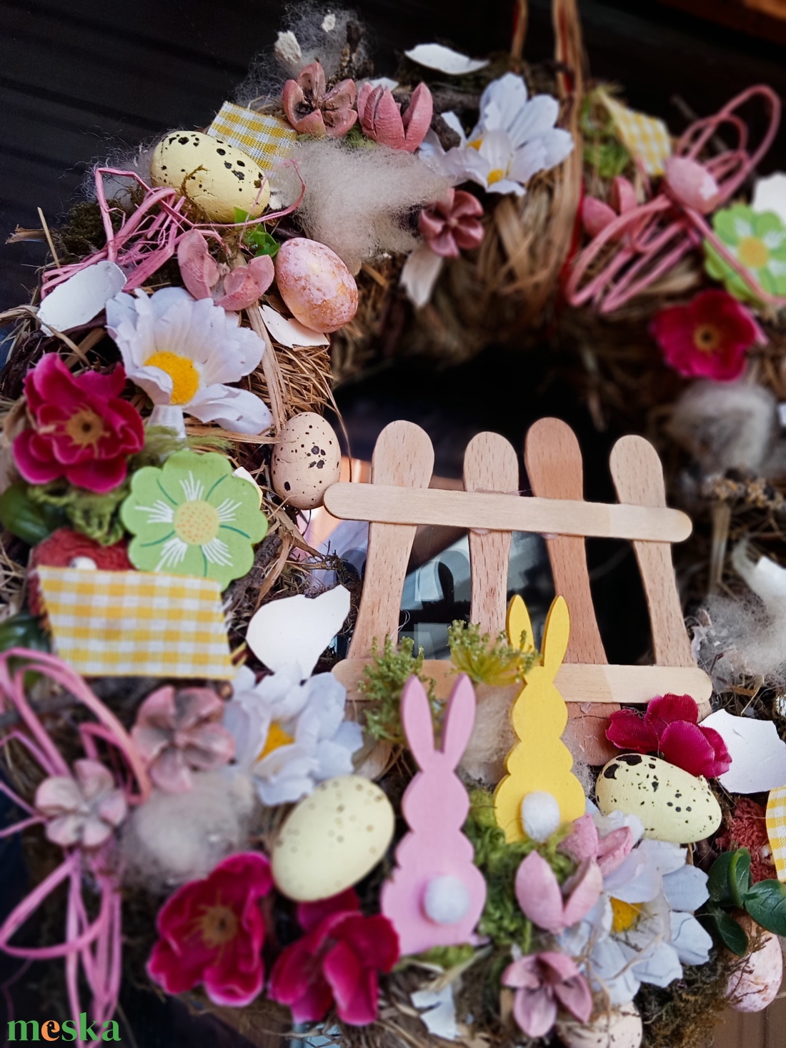 SZINESTavasz-húsvéti ajtódísz,kopogtató,koszorú(nagy méret) - otthon & életmód - dekoráció - ajtó- és ablak dekoráció - ajtódísz & kopogtató - Meska.hu