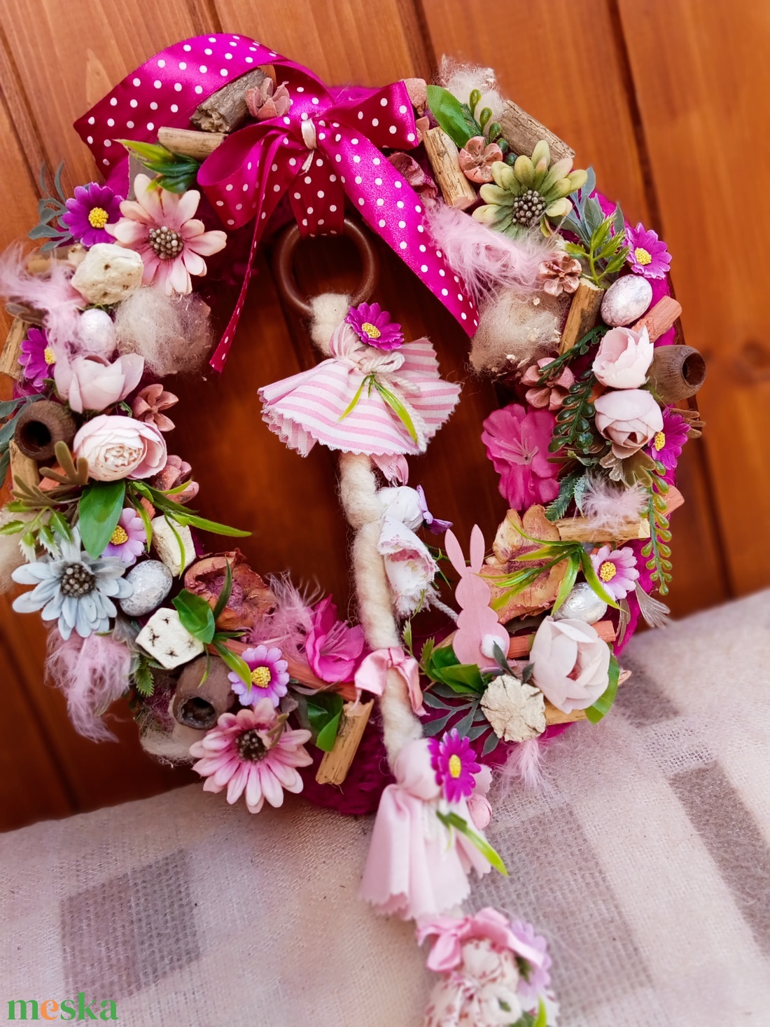 Vidám tavaszi reggel...ajtódísz, koszorú, kopogtato  - otthon & életmód - dekoráció - ajtó- és ablak dekoráció - ajtódísz & kopogtató - Meska.hu