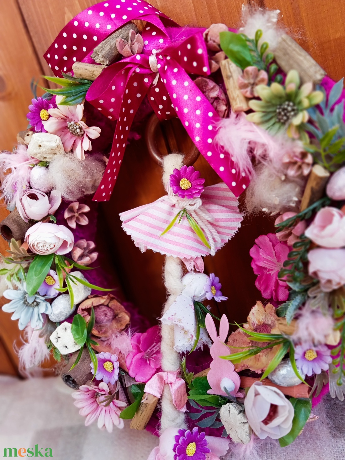 Vidám tavaszi reggel...ajtódísz, koszorú, kopogtato  - otthon & életmód - dekoráció - ajtó- és ablak dekoráció - ajtódísz & kopogtató - Meska.hu