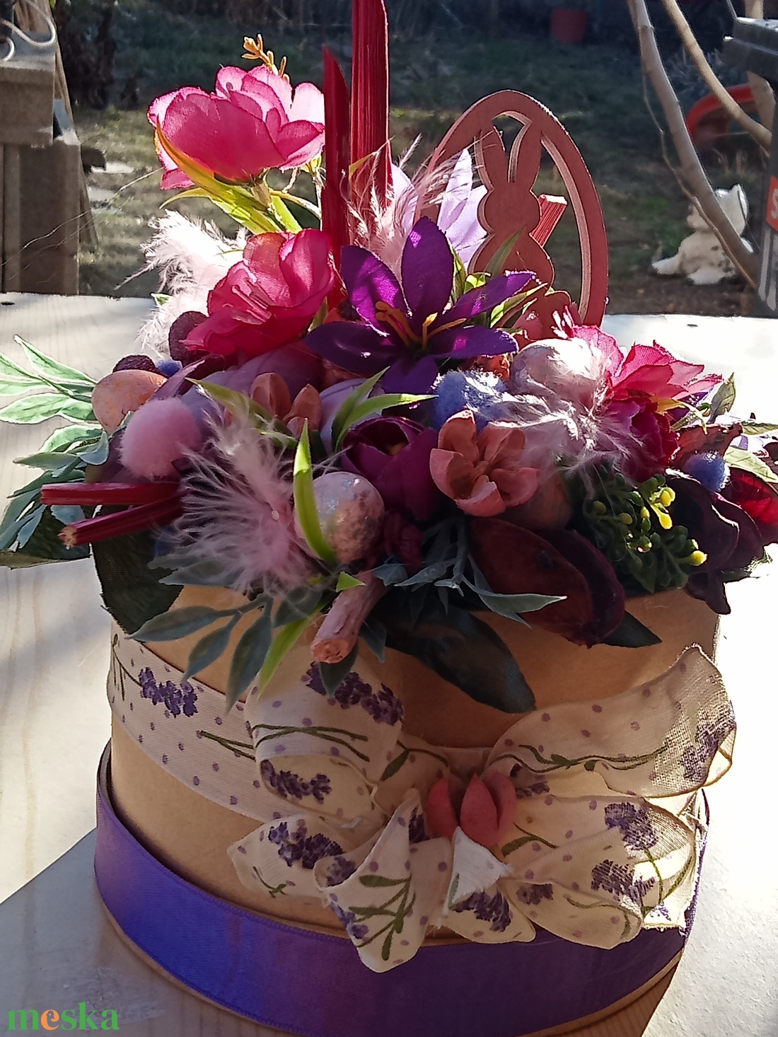 TavasziVirágoskert asztaldísz,lakásdekoráció, doboz, box - otthon & életmód - dekoráció - Meska.hu