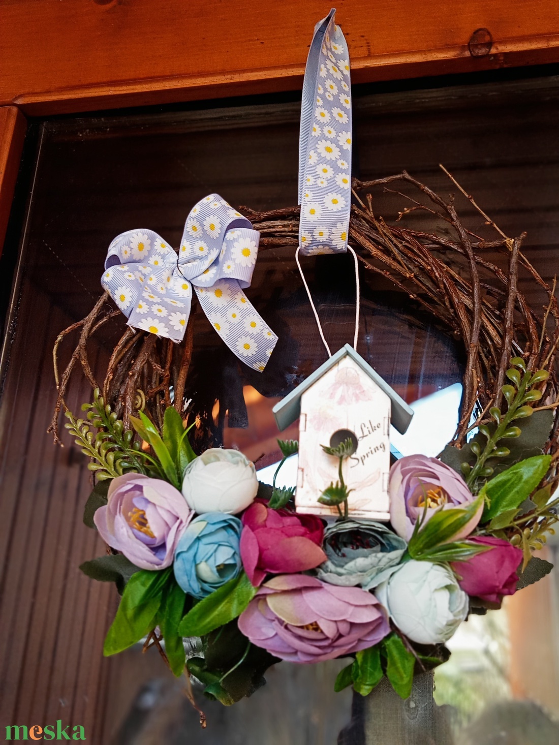 ROMANTIKA ,hazikos ajtódísz,koszorú,kopogtató - otthon & életmód - dekoráció - ajtó- és ablak dekoráció - ajtódísz & kopogtató - Meska.hu