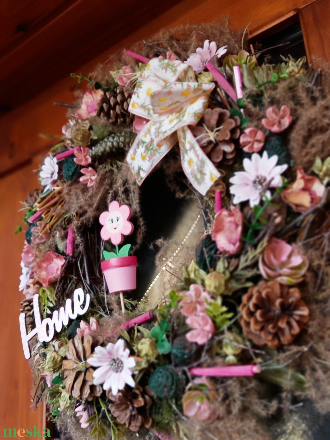 HOME Kiskertem kincsei..,( nagy méret) ajtodisz, asztaldisz asztalkozep, lakásdekoráció A1 - otthon & életmód - dekoráció - ajtó- és ablak dekoráció - ajtódísz & kopogtató - Meska.hu