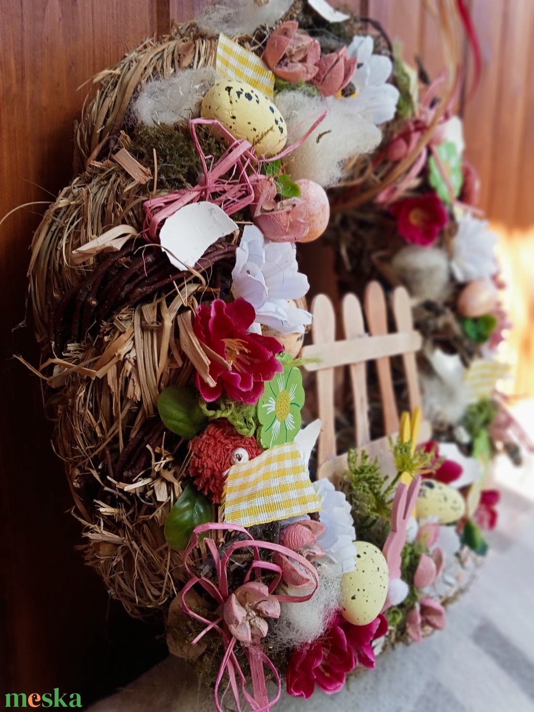 SZINESTavasz-húsvéti ajtódísz,kopogtató,koszorú(nagy méret) - otthon & életmód - dekoráció - ajtó- és ablak dekoráció - ajtódísz & kopogtató - Meska.hu