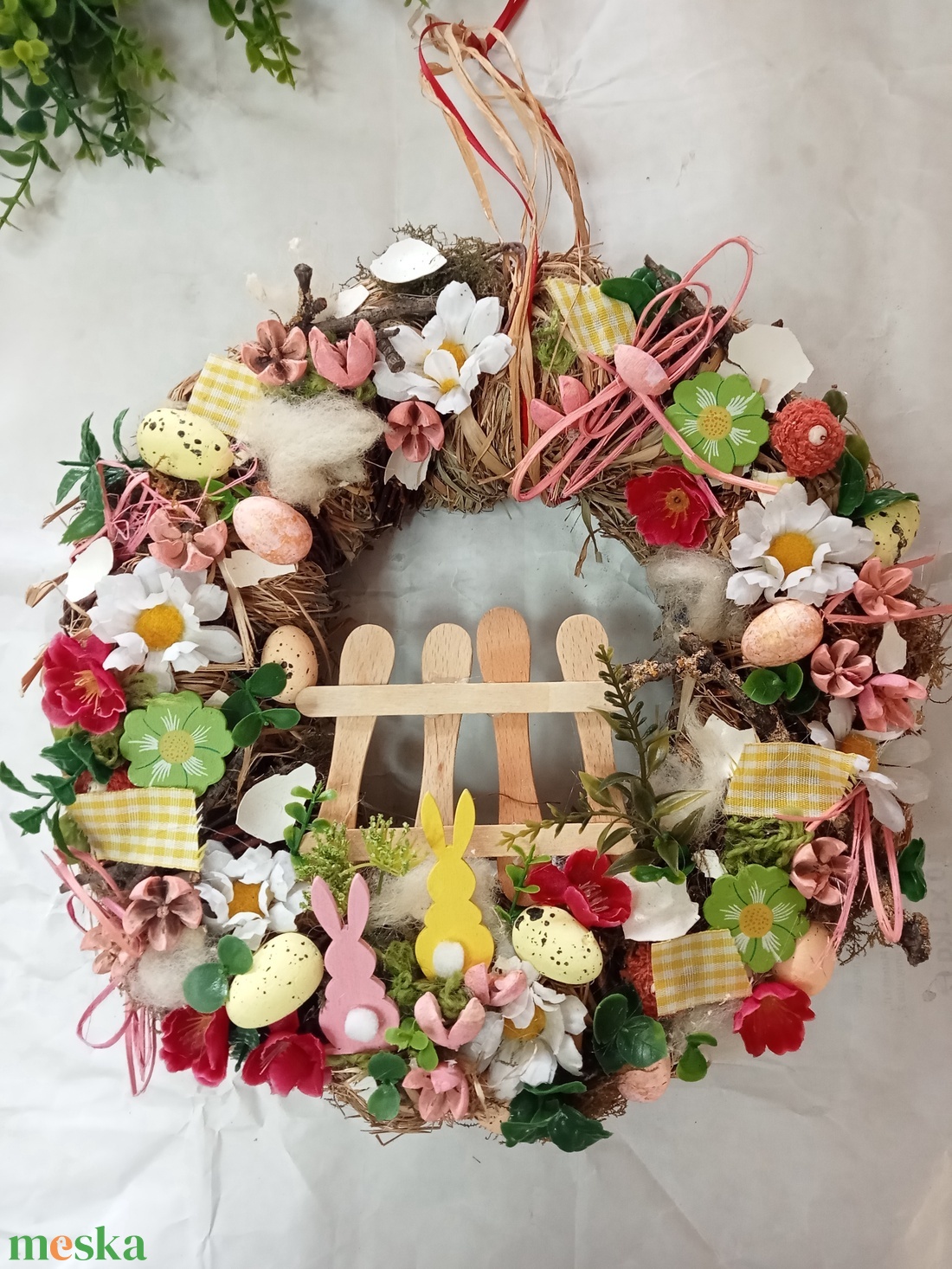 SZINESTavasz-húsvéti ajtódísz,kopogtató,koszorú(nagy méret) - otthon & életmód - dekoráció - ajtó- és ablak dekoráció - ajtódísz & kopogtató - Meska.hu