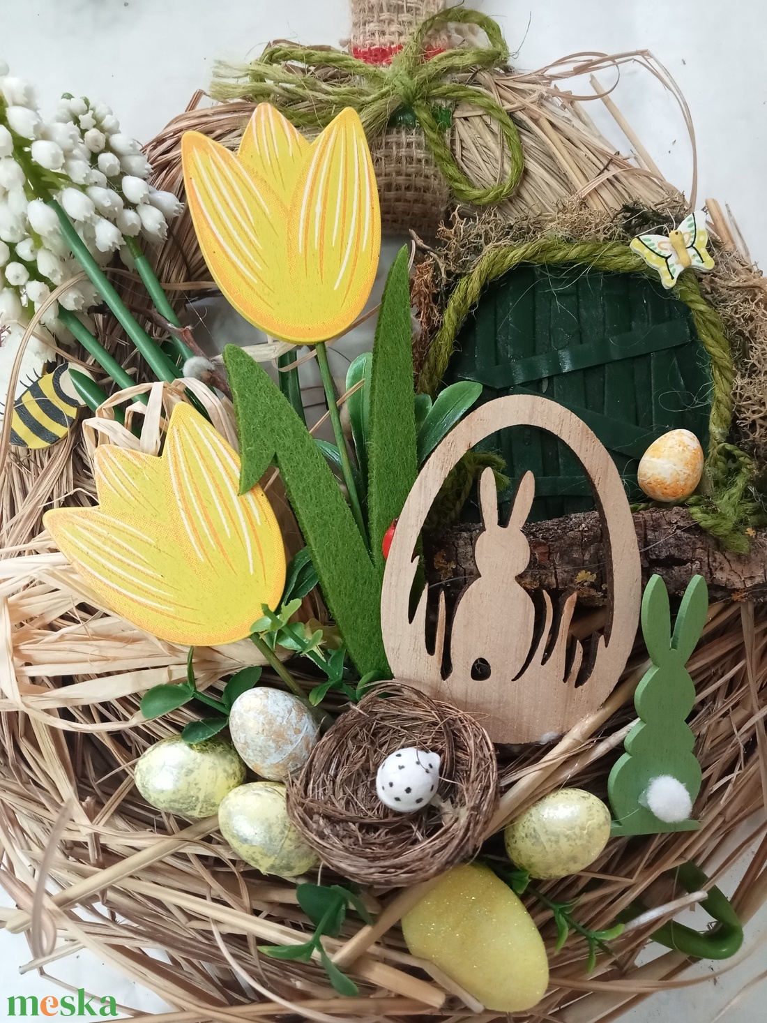 Tavasz - húsvéti ajtódísz  - otthon & életmód - dekoráció - asztal és polc dekoráció - asztaldísz - Meska.hu