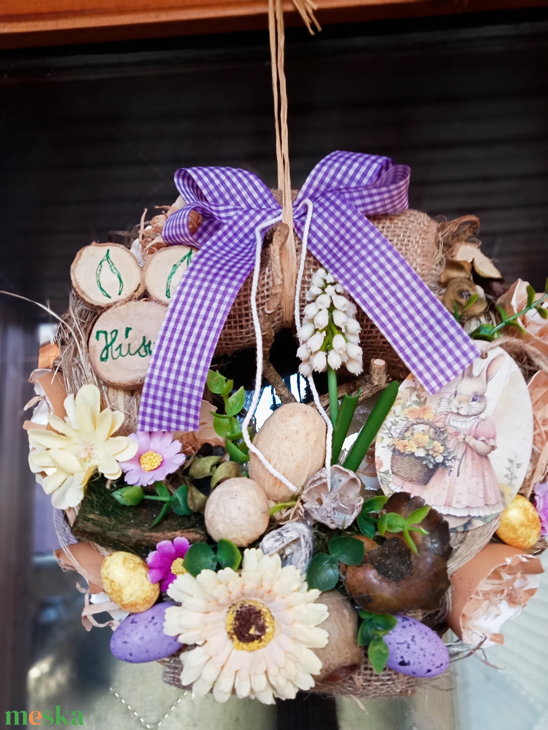 Nyuszi hopp... ajtódísz,kopogtató,koszorú - otthon & életmód - dekoráció - ajtó- és ablak dekoráció - ajtódísz & kopogtató - Meska.hu