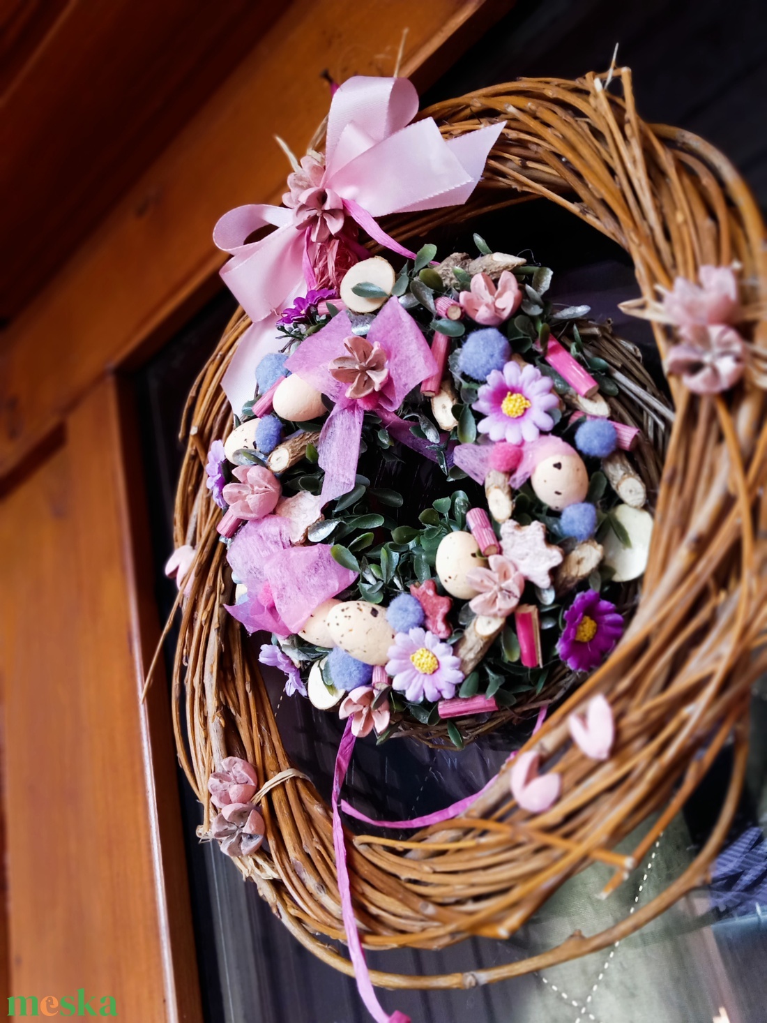 Csillagfürt ..EgyKicsi tavasz buxus ajtódísz,koszorú,kopogtató - otthon & életmód - dekoráció - ajtó- és ablak dekoráció - ajtódísz & kopogtató - Meska.hu