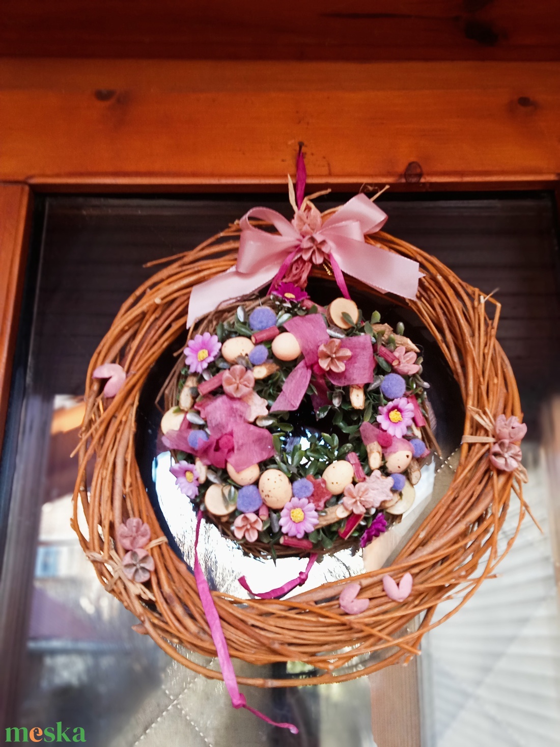 Csillagfürt ..EgyKicsi tavasz buxus ajtódísz,koszorú,kopogtató - otthon & életmód - dekoráció - ajtó- és ablak dekoráció - ajtódísz & kopogtató - Meska.hu