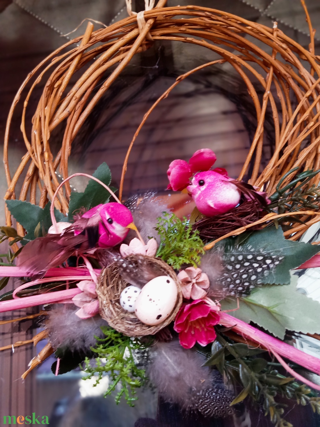 Tavaszi madárka egyedi ajtódísz  - otthon & életmód - dekoráció - ajtó- és ablak dekoráció - ajtódísz & kopogtató - Meska.hu