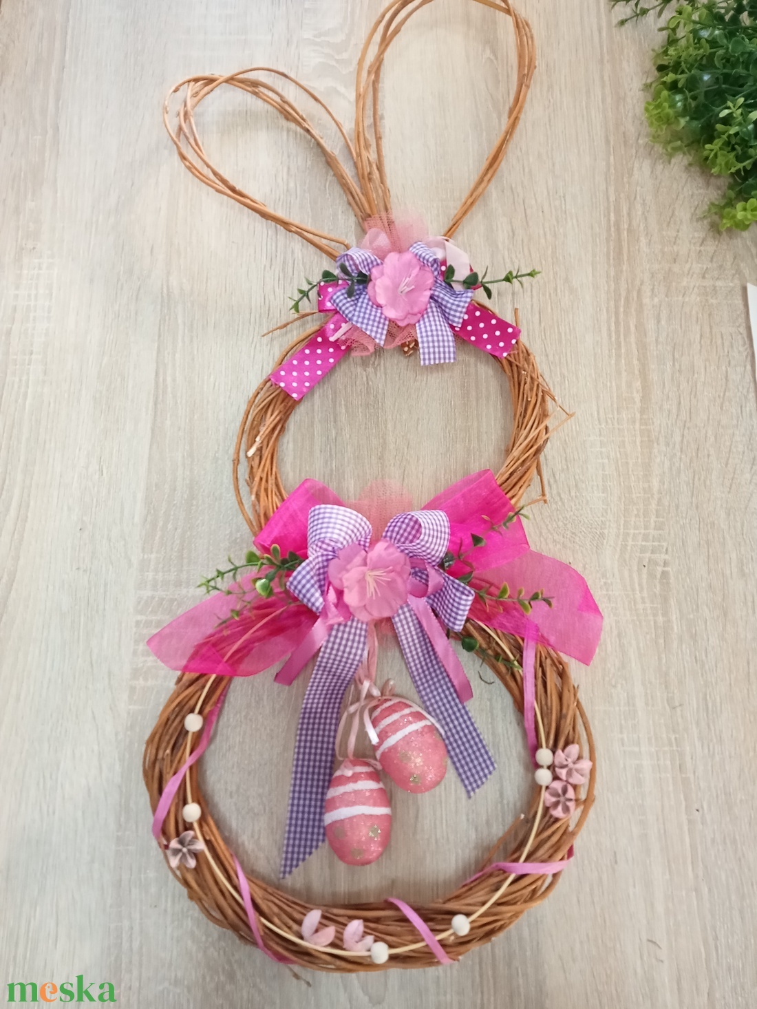 Húsvéti nyuszi,nagy ,természetes ajtódísz  - otthon & életmód - dekoráció - ajtó- és ablak dekoráció - ajtódísz & kopogtató - Meska.hu