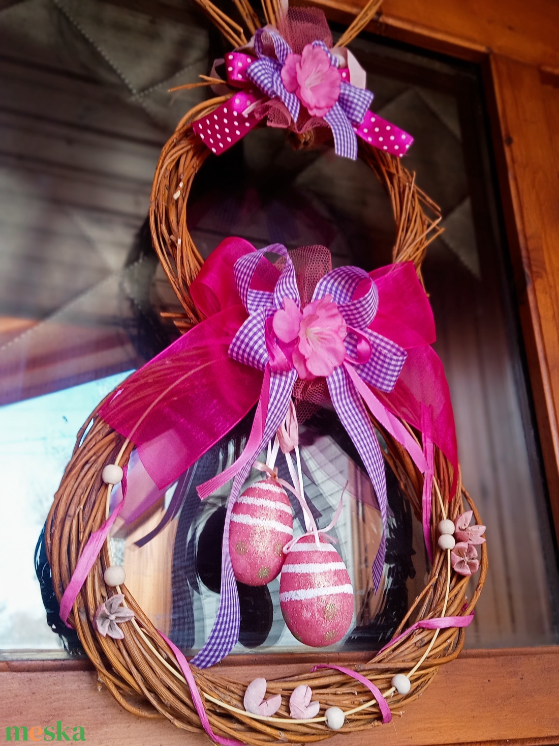 Húsvéti nyuszi,nagy ,természetes ajtódísz  - otthon & életmód - dekoráció - ajtó- és ablak dekoráció - ajtódísz & kopogtató - Meska.hu