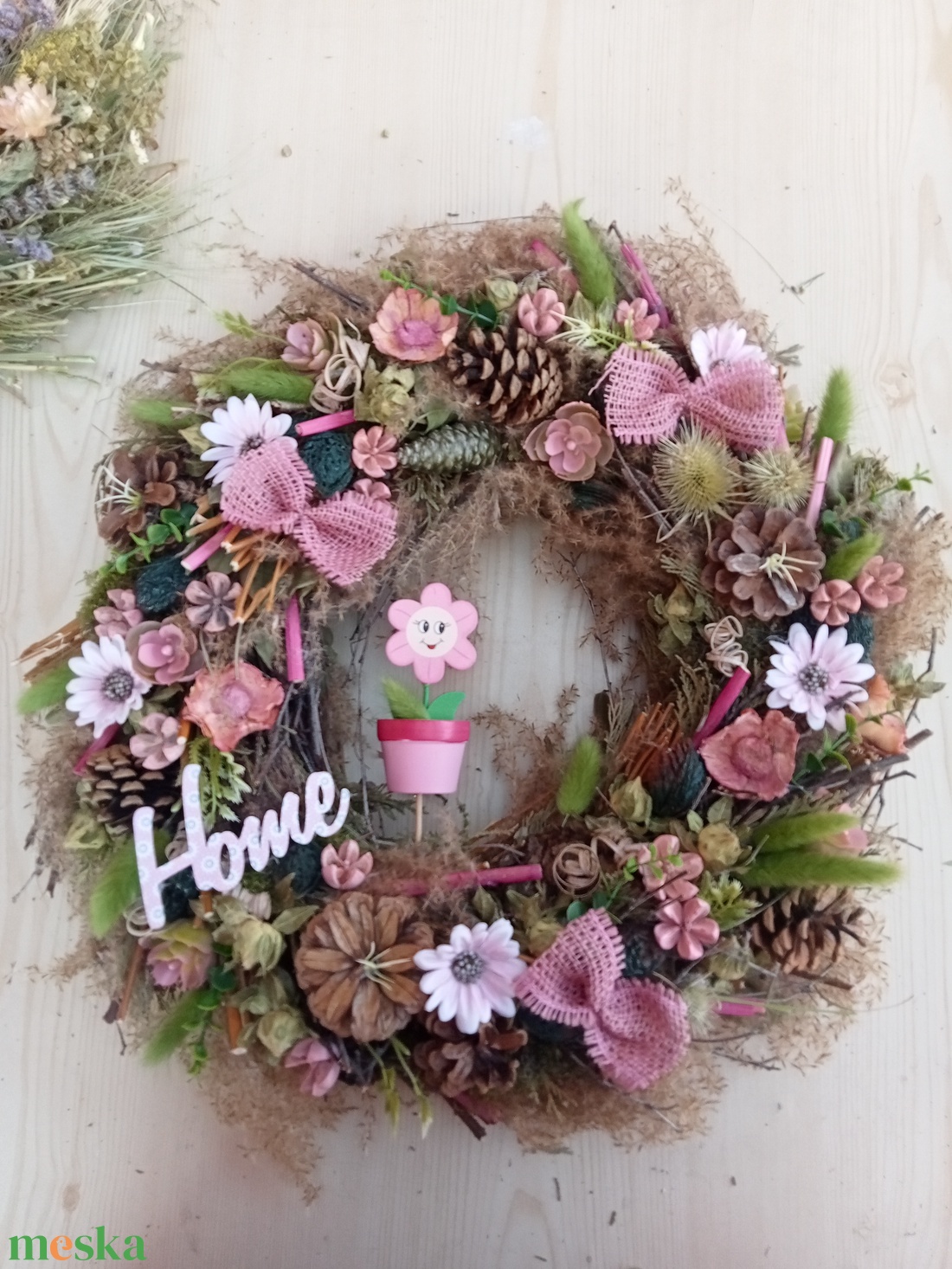 HOME Kiskertem kincsei..,( nagy méret) ajtodisz, asztaldisz asztalkozep, lakásdekoráció A1 - otthon & életmód - dekoráció - ajtó- és ablak dekoráció - ajtódísz & kopogtató - Meska.hu