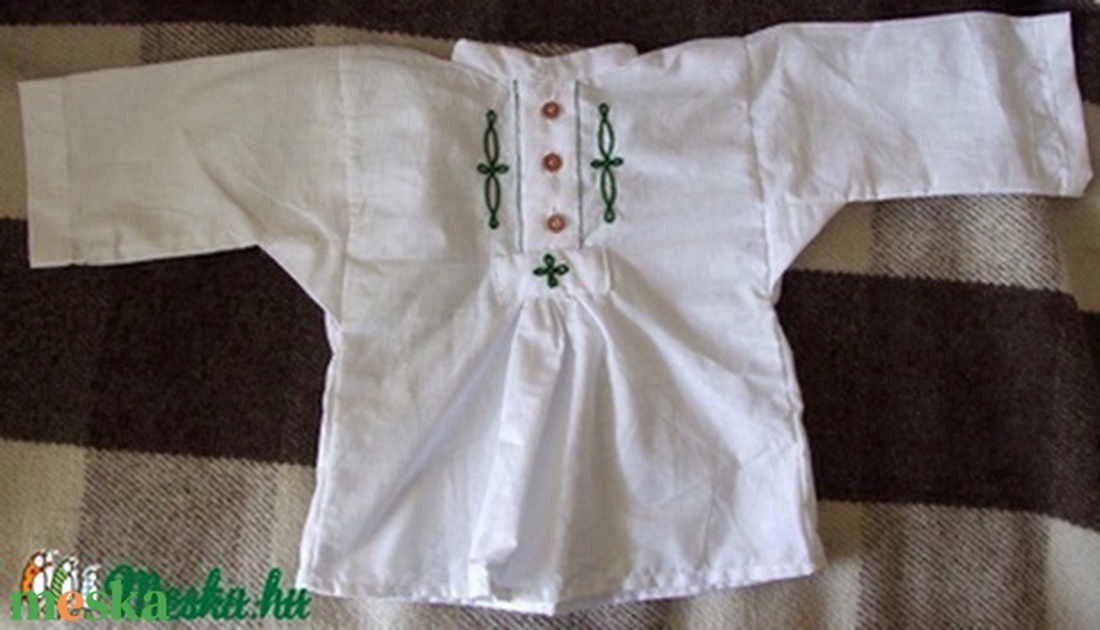 Sujtás mintájú hímes ing babának- népi keresztelő, ünneplő ruha, gyerek paraszting - baba - mama - babaruházat - baba ruhák - Meska.hu