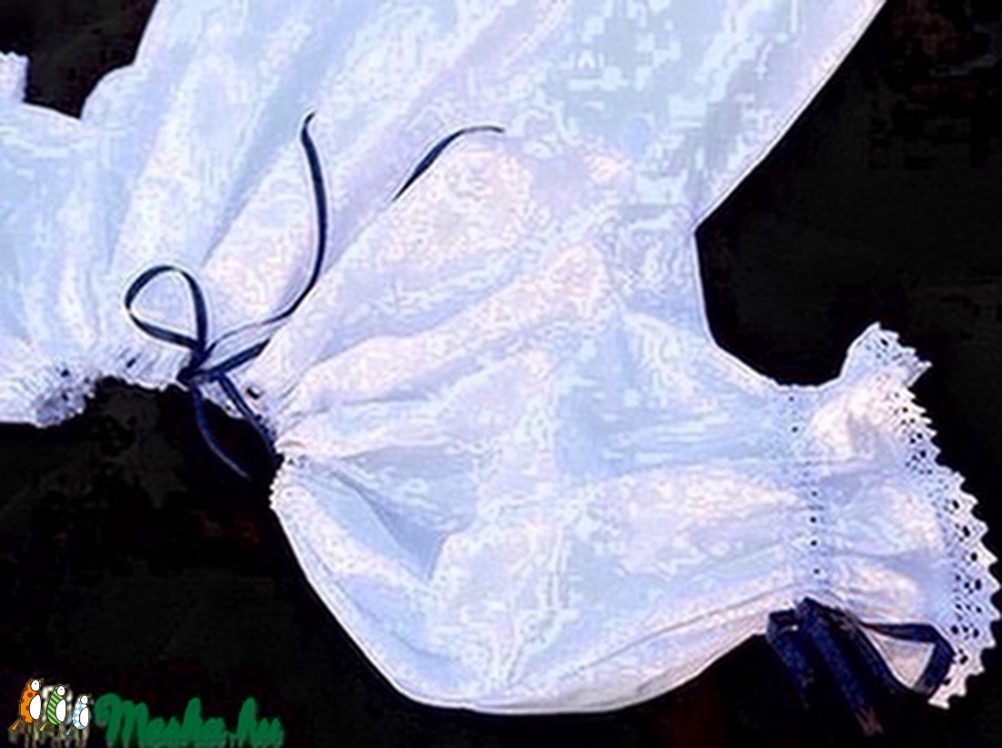 Népi buggyos ujjú női néptánc blúz, szalagos blúz -  - Meska.hu