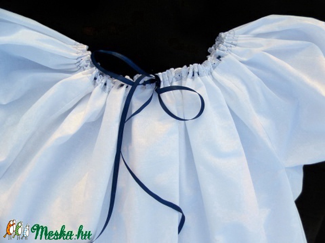 Népi buggyos ujjú női néptánc blúz, szalagos blúz -  - Meska.hu