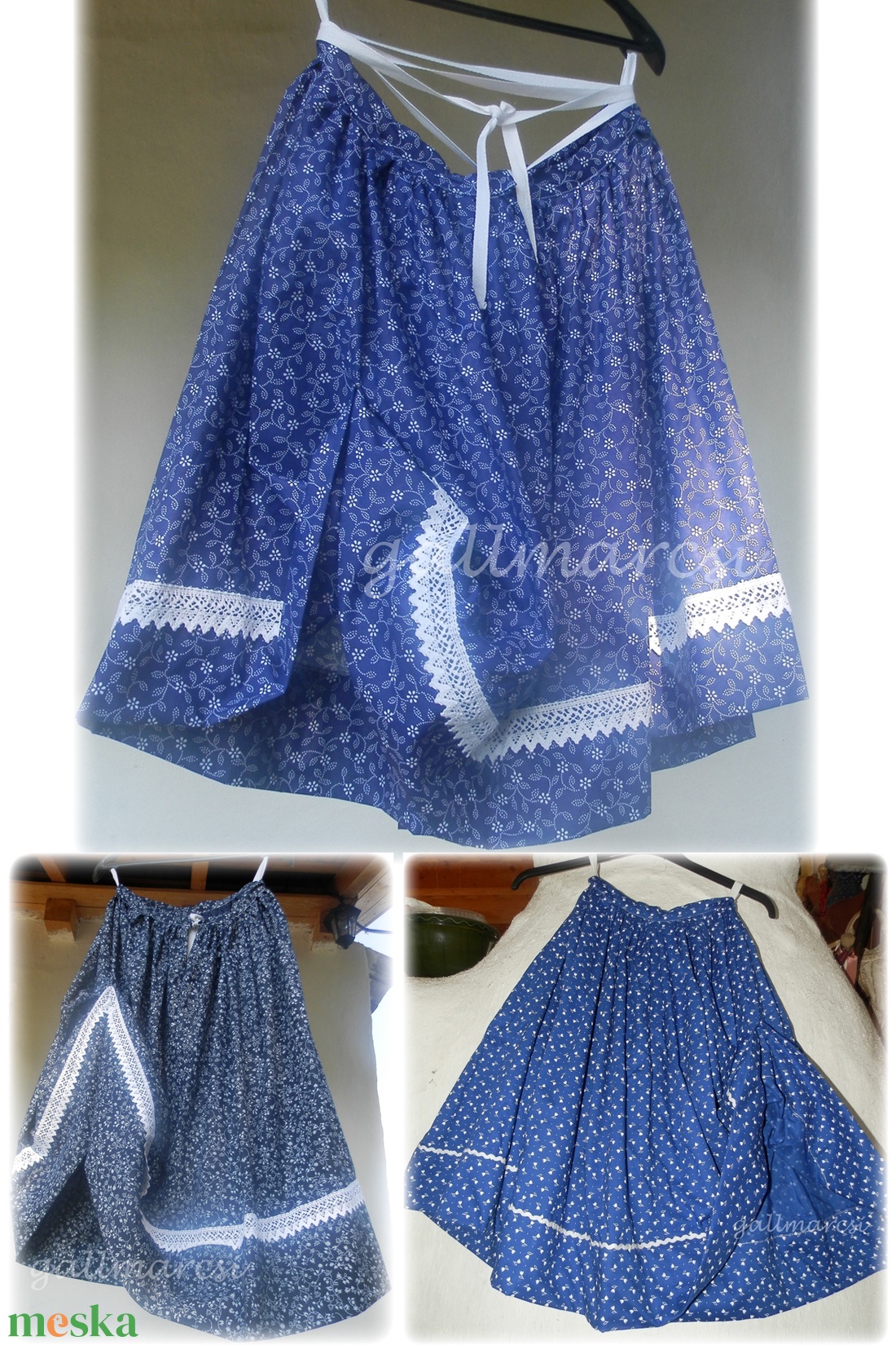 Kékfestő/ néptánc pörgős szoknya/ viselet (bármilyen méretben) - ruha & divat - női ruha - szoknya - Meska.hu