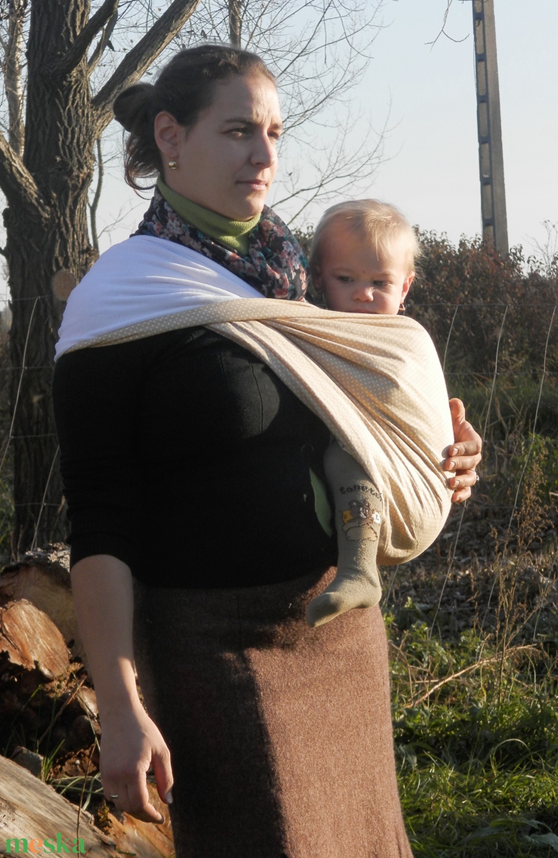 Kétszínű babahordozó erszény, hordozó, babaerszény, babazsák - BABAKÖZELBEN! - játék & sport - 3 éves kor alattiaknak - kenguru & hordozó - Meska.hu