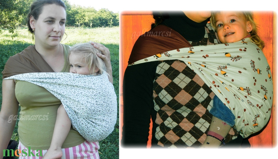 Kétszínű babahordozó erszény, hordozó, babaerszény, babazsák - BABAKÖZELBEN! - játék & sport - 3 éves kor alattiaknak - kenguru & hordozó - Meska.hu