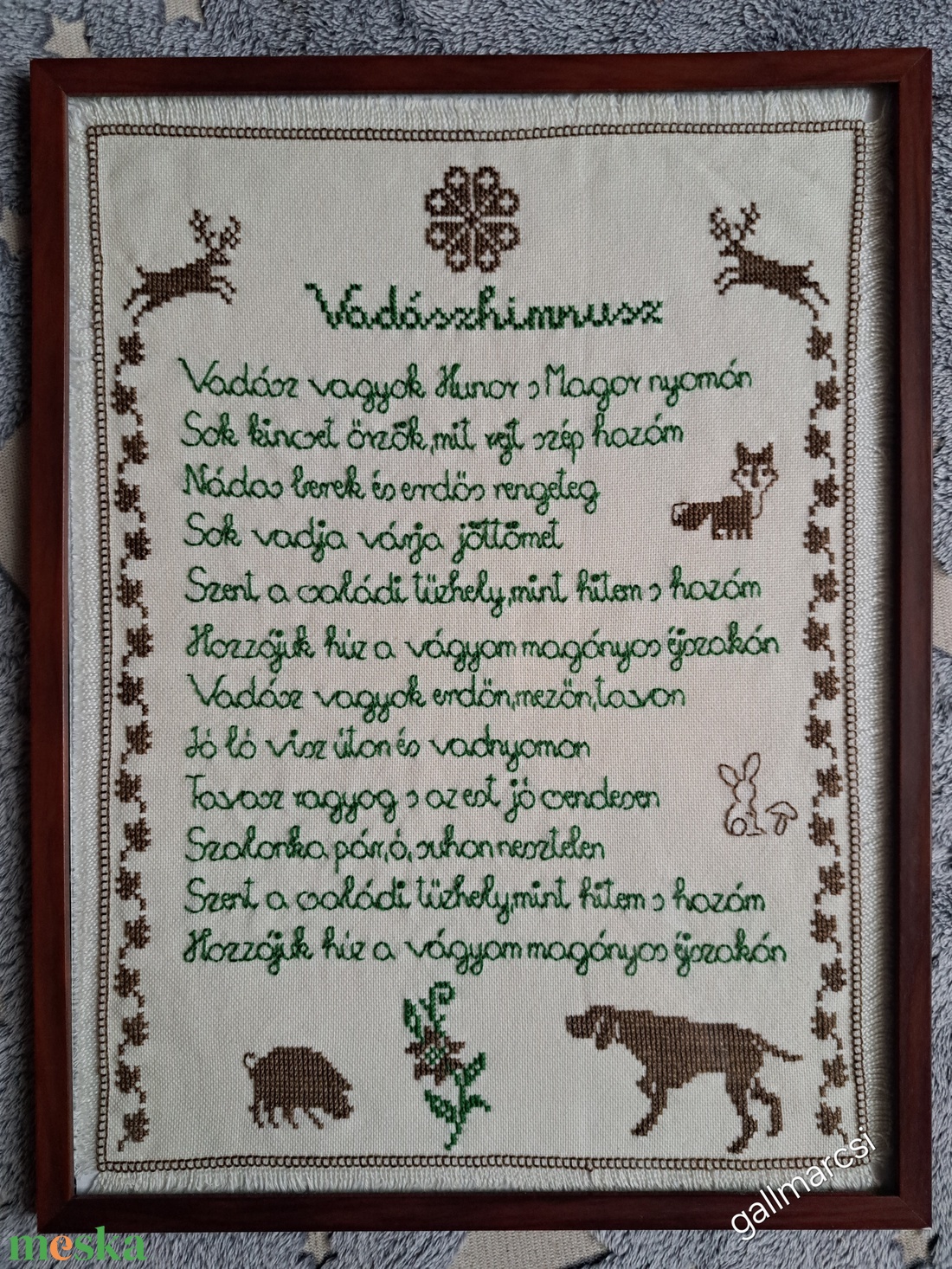 Vadászhimnusz - kézzel hímzett! - otthon & életmód - dekoráció - kép & falikép - vászonkép - Meska.hu