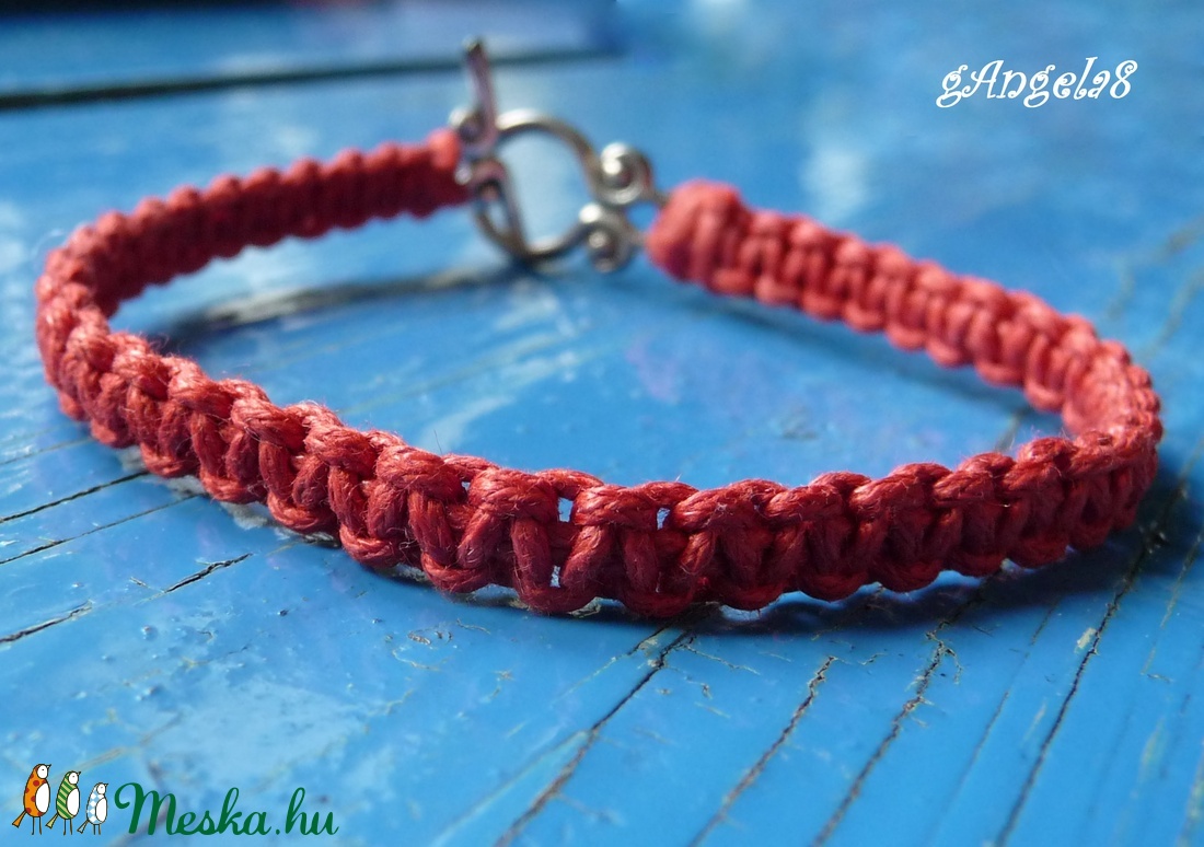 Piros makramé karkötő -  - Meska.hu