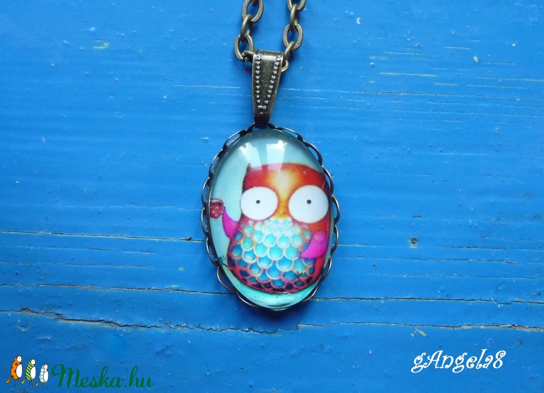 Bögrés bagoly nyaklánc - ékszer - nyaklánc - medálos nyaklánc - Meska.hu