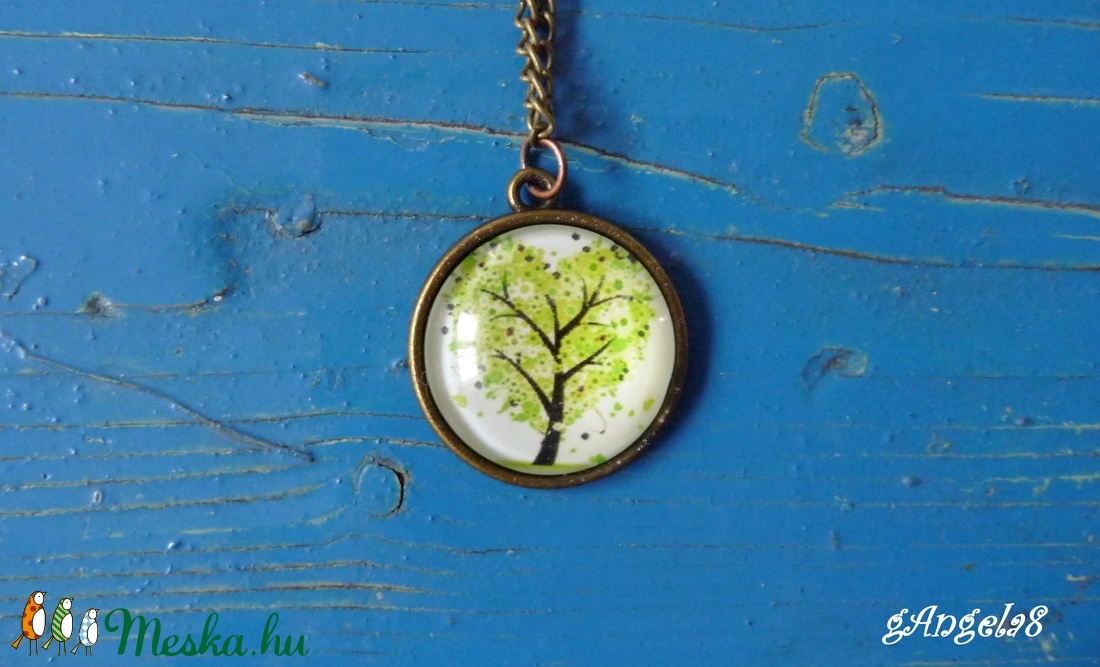 Szív - fa nyaklánc - ékszer - nyaklánc - medálos nyaklánc - Meska.hu