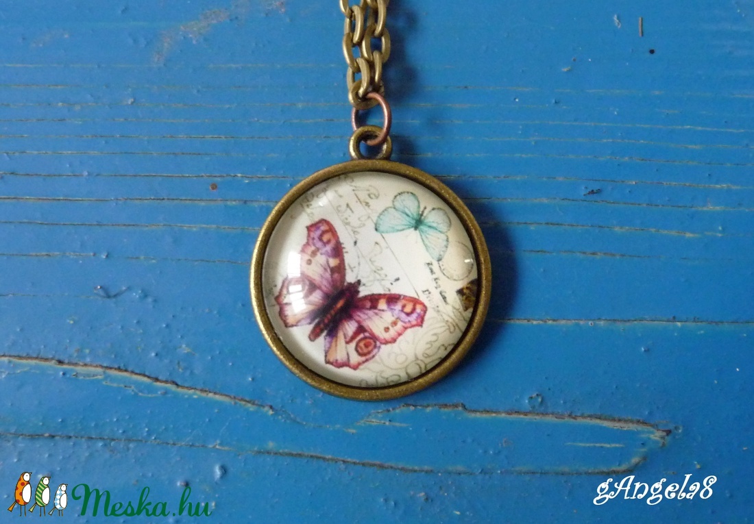 Nappali lepke nyaklánc - ékszer - nyaklánc - medálos nyaklánc - Meska.hu