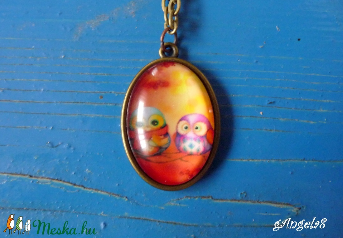 Bagoly pár nyaklánc - ékszer - nyaklánc - medálos nyaklánc - Meska.hu