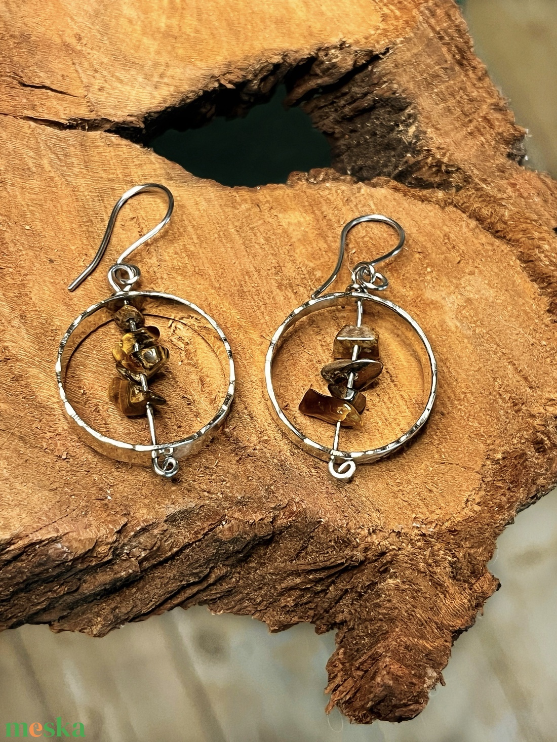 Kör fülbevaló - ékszer - fülbevaló - lógós kerek fülbevaló - Meska.hu