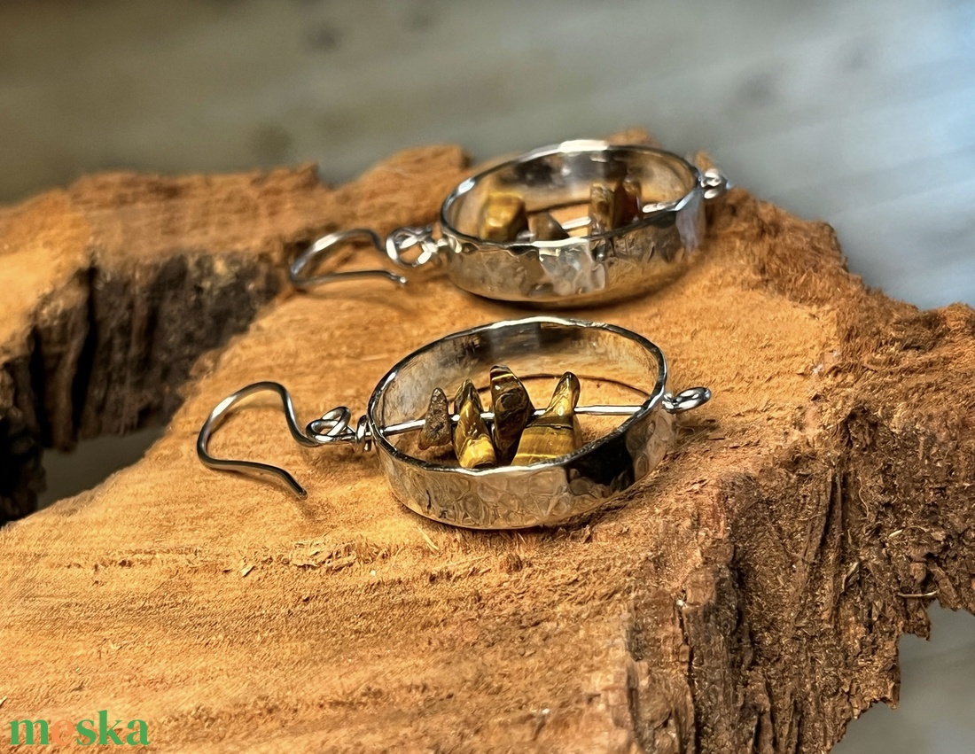 Kör fülbevaló - ékszer - fülbevaló - lógós kerek fülbevaló - Meska.hu