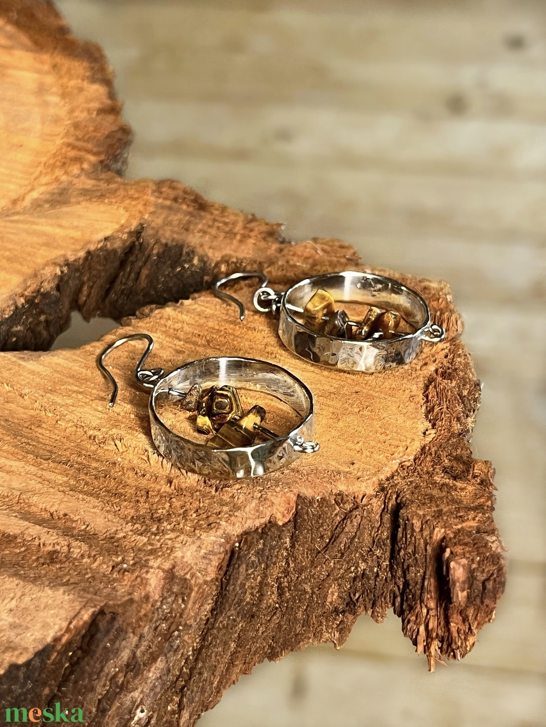 Kör fülbevaló - ékszer - fülbevaló - lógós kerek fülbevaló - Meska.hu