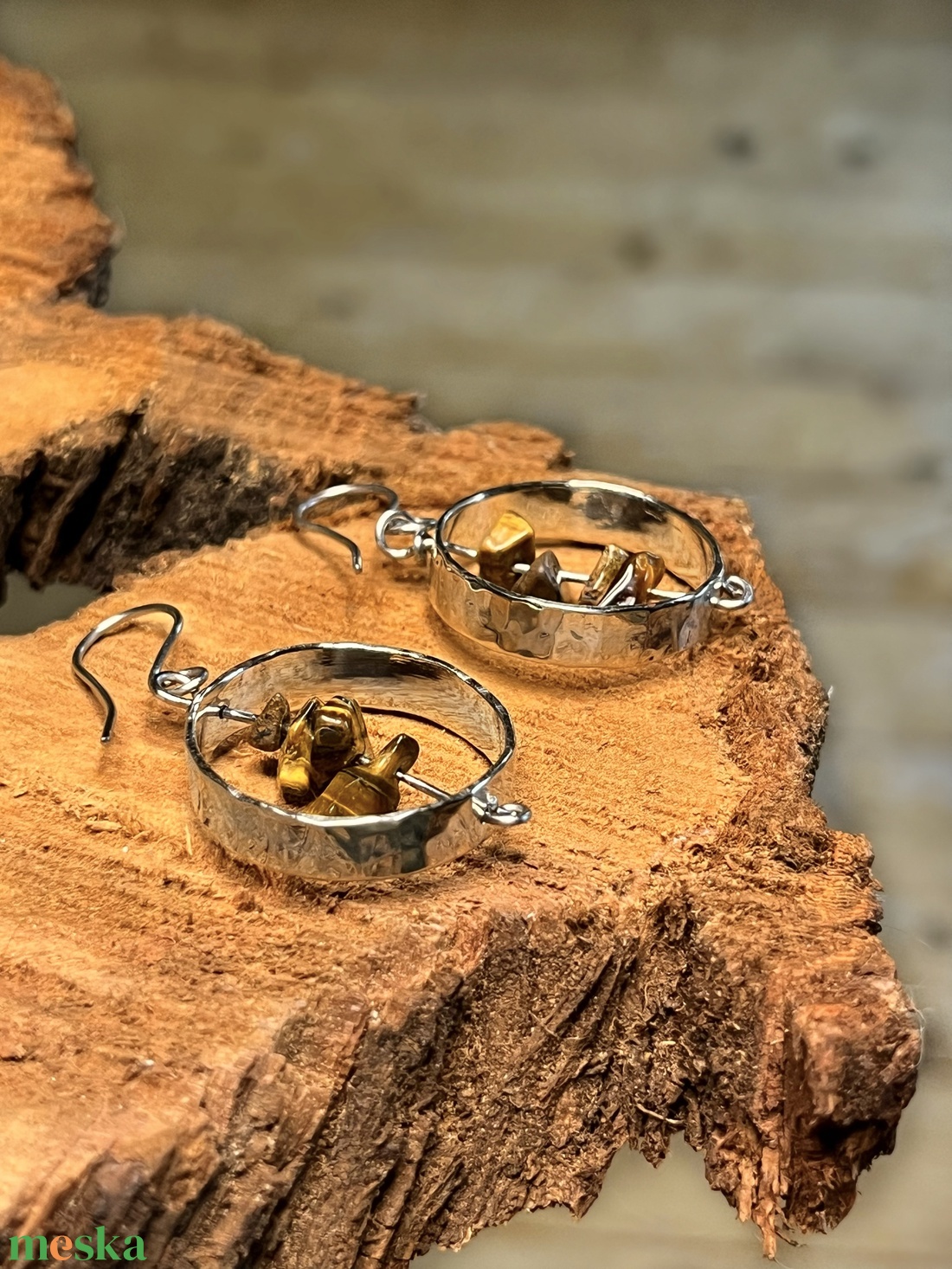 Kör fülbevaló - ékszer - fülbevaló - lógós kerek fülbevaló - Meska.hu