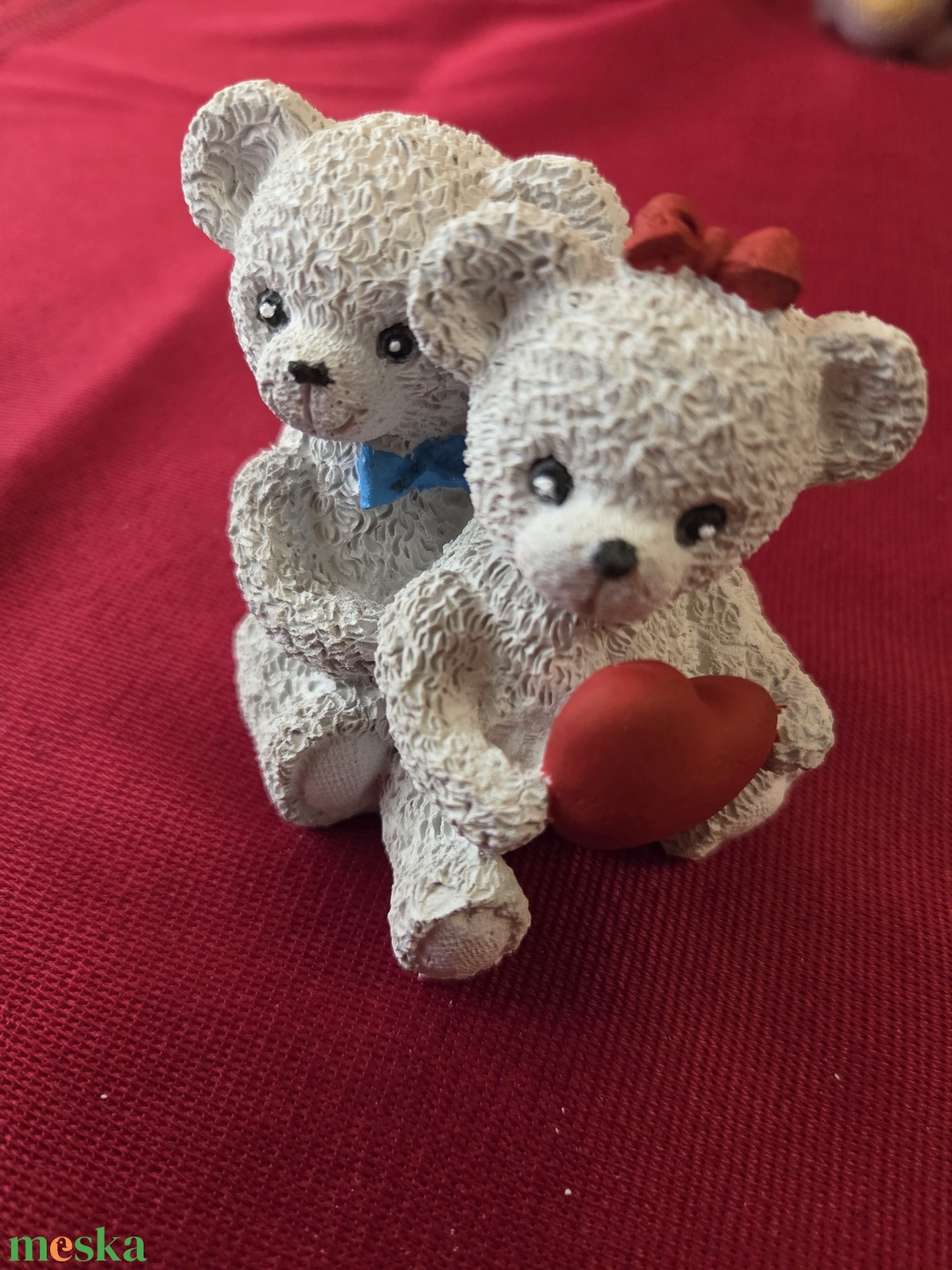 Gipsz macik szívvel natúr vagy festett - kellékek & szerszámok - dekorációs kellékek - figurák - Meska.hu