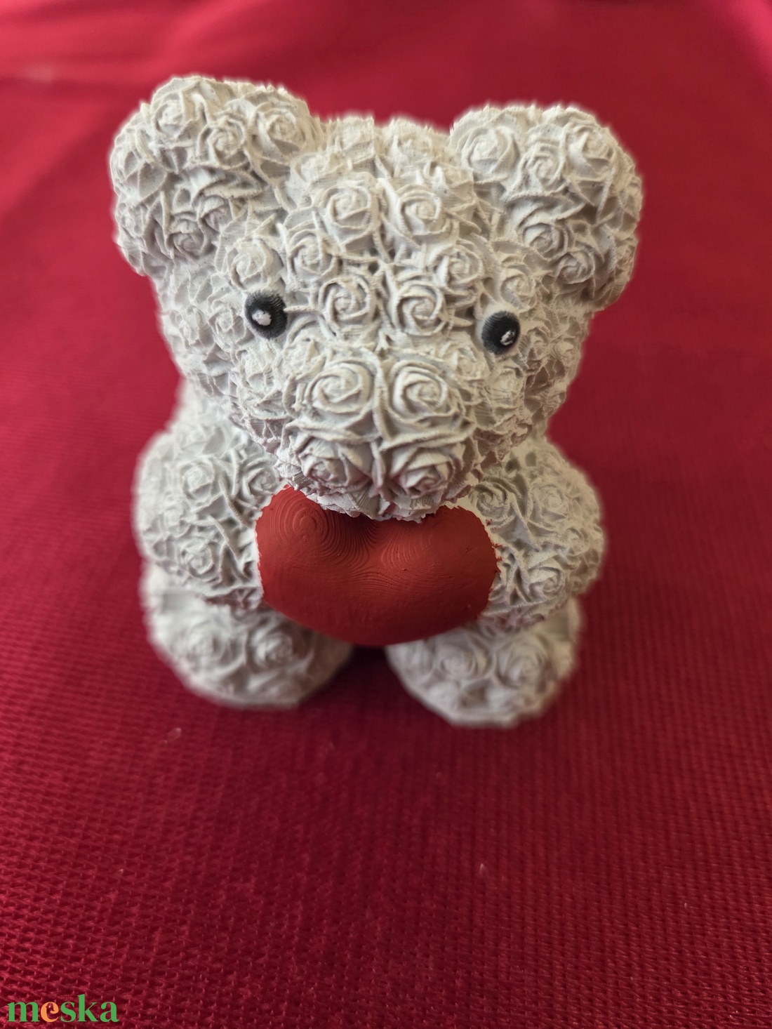 Gipsz macik szívvel natúr vagy festett - otthon & életmód - dekoráció - dísztárgy - Meska.hu