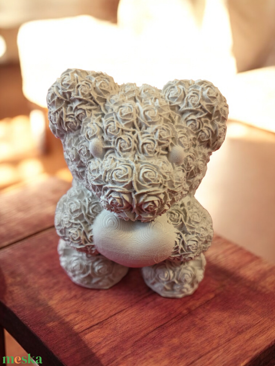 Gipsz macik szívvel natúr vagy festett - otthon & életmód - dekoráció - dísztárgy - Meska.hu