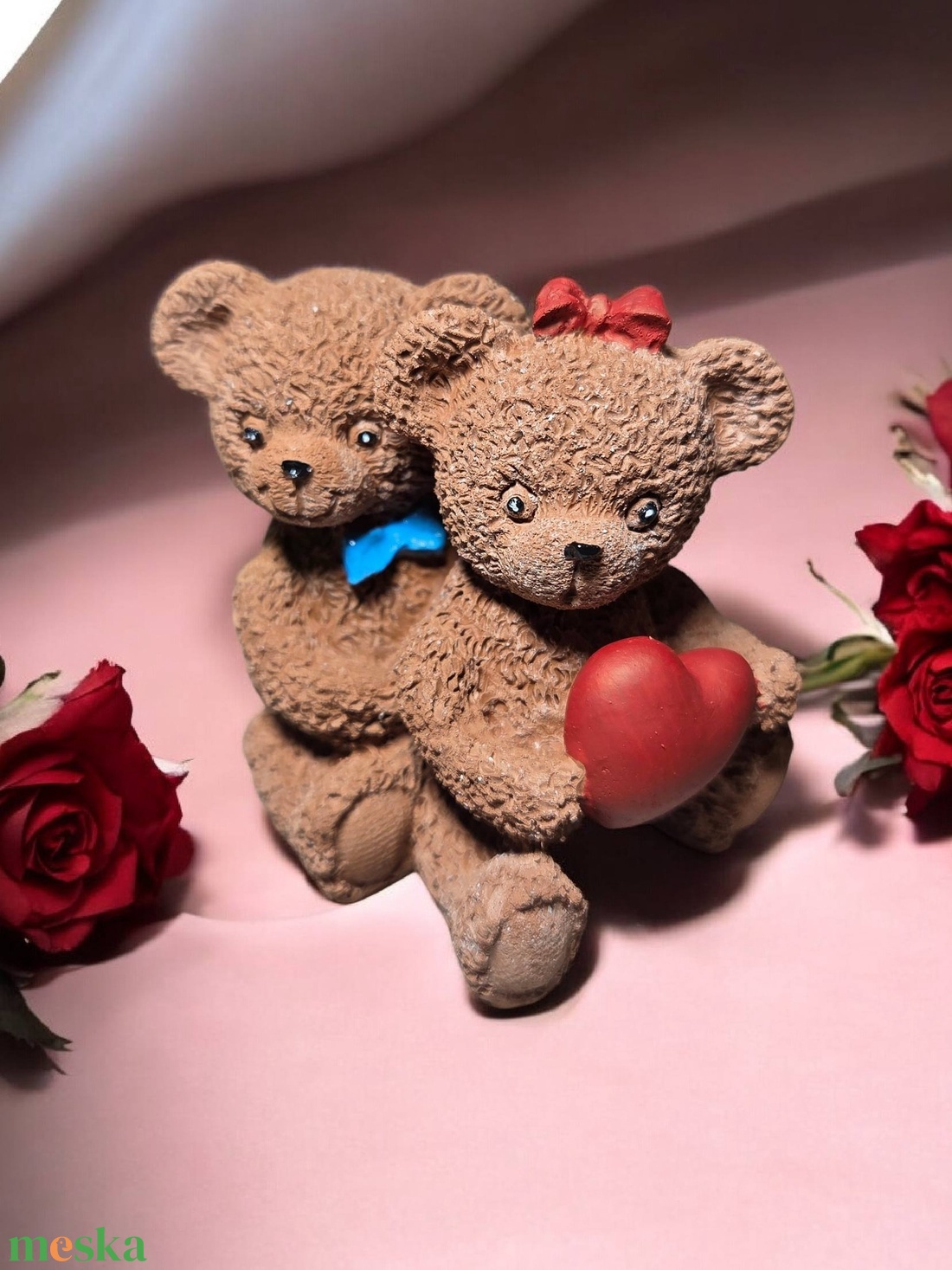 gipsz macik szívvel - otthon & életmód - dekoráció - dísztárgy - Meska.hu