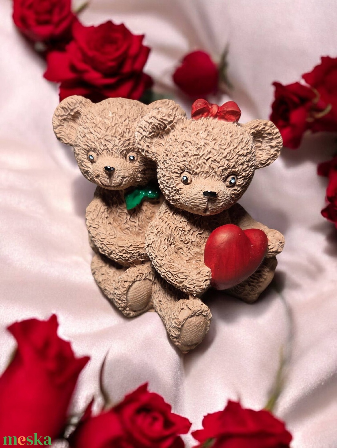 gipsz macik szívvel - otthon & életmód - dekoráció - dísztárgy - Meska.hu