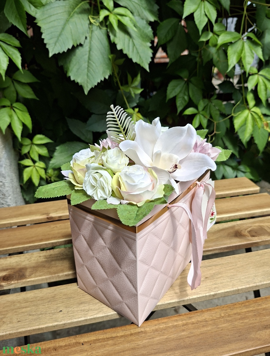 Különleges pillanat- Orchideás virágtáska, ünnepi alkalmakra, AZONNAL VIHETŐ! - otthon & életmód - gyertya, illat, aroma - illatzsák - Meska.hu