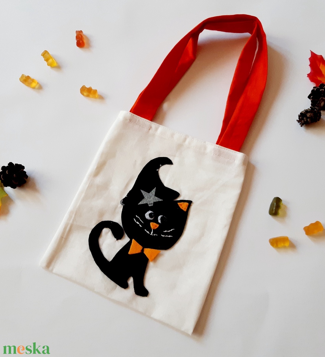 Fekete boszimacska- halloween táska gyerekeknek - otthon & életmód - dekoráció - halloween - halloweeni jelmez és kiegészítők - Meska.hu