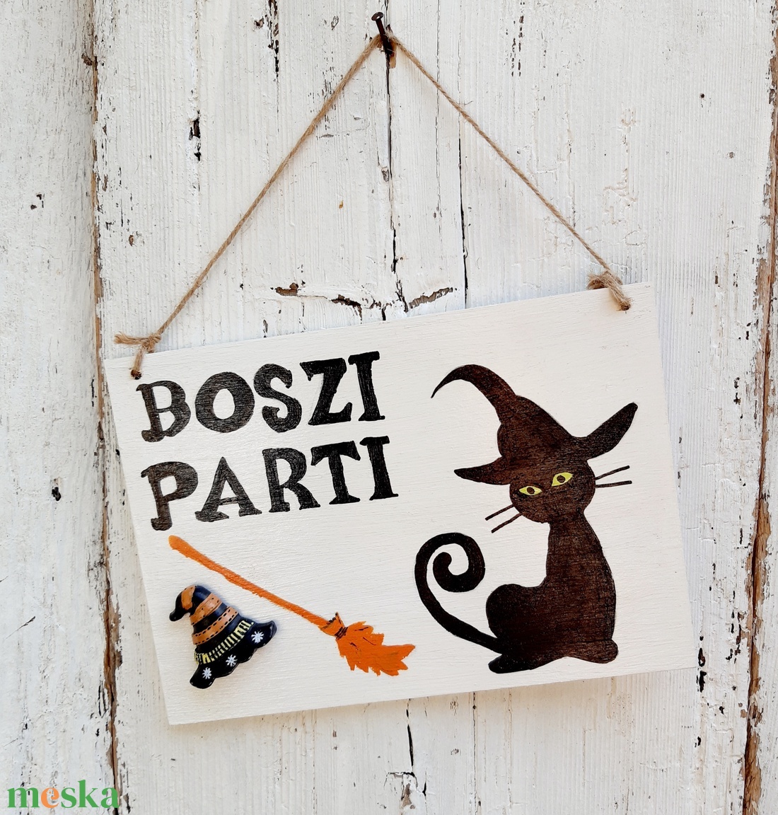 Ajtódísz Halloweenre  Boszi Parti - otthon & életmód - dekoráció - halloween - halloweeni ajtódíszek és ablakdíszek - Meska.hu