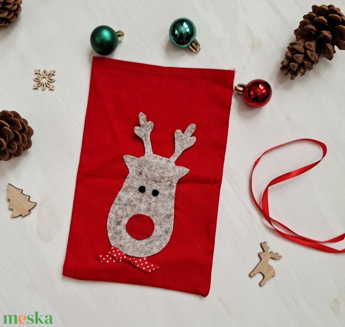 Mikulás zsák- karácsonyi ajándékzsák, mikulás ajándék - karácsony - adventi díszek - adventi naptár - Meska.hu