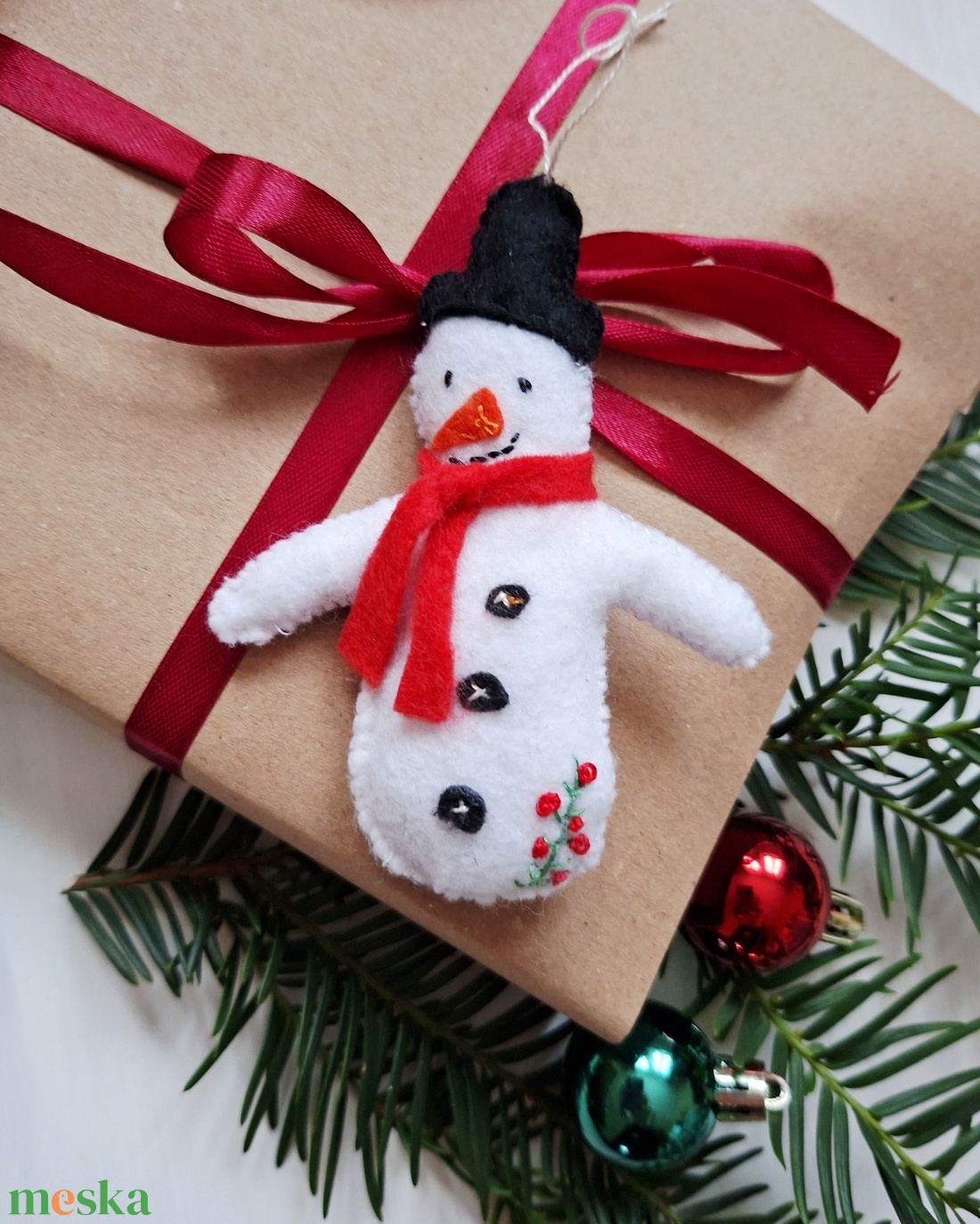  Karácsonyi erdő 4 db filc szett, karácsonyi dekoráció, függődíszek  - karácsony - karácsonyi lakásdekoráció - karácsonyfadíszek - Meska.hu