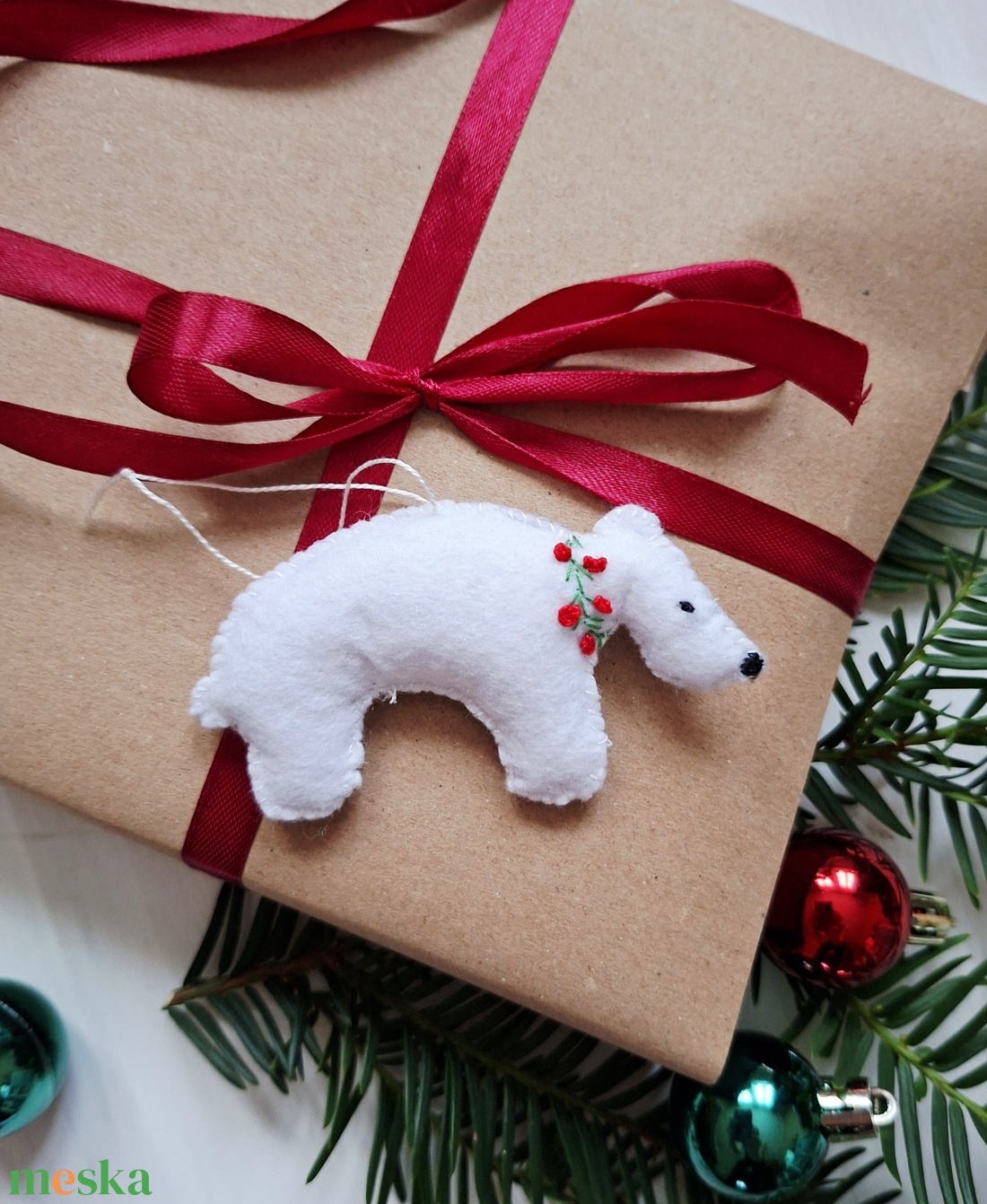  Karácsonyi erdő 4 db filc szett, karácsonyi dekoráció, függődíszek  - karácsony - karácsonyi lakásdekoráció - karácsonyfadíszek - Meska.hu