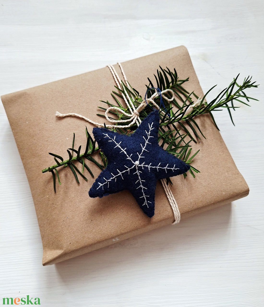 Kék- ezüst csillagok- karácsonyfadíszek, filc díszek - karácsony - karácsonyi lakásdekoráció - karácsonyfadíszek - Meska.hu