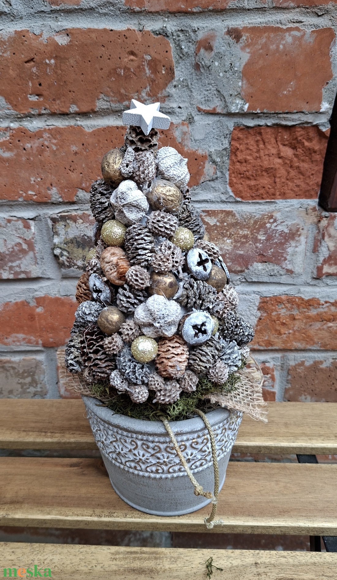 Természetes karácsony - adventi asztali dísz, termés fenyő karácsonyi dísz, - karácsony - adventi díszek - adventi asztaldísz - Meska.hu